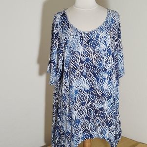 Cable and Gauge 3X blue abstract shirt